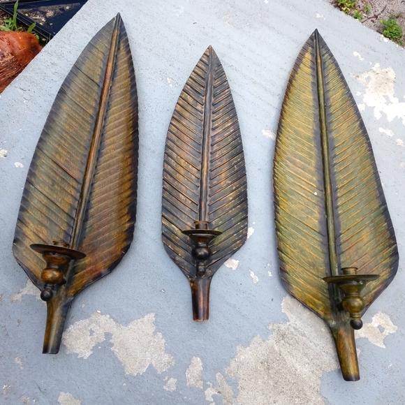 Pier 1 Wall Decor Pier Large Tropical Leaf Wall Scones Green Tone